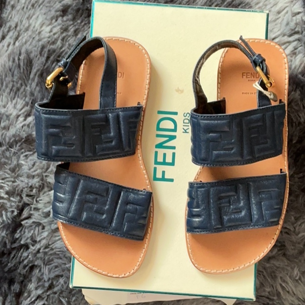 Fendi Kids Navy Sandals “Girls”